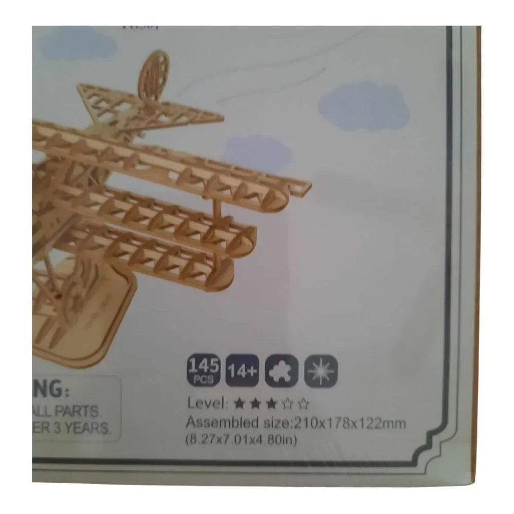 Classical 3D Wooden Airplane Puzzle